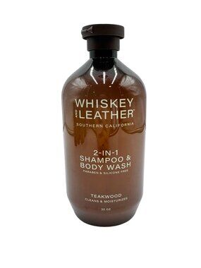 Whiskey and Leather Teakwood 2-in-2 Shampoo & Body Wash, 32 Oz